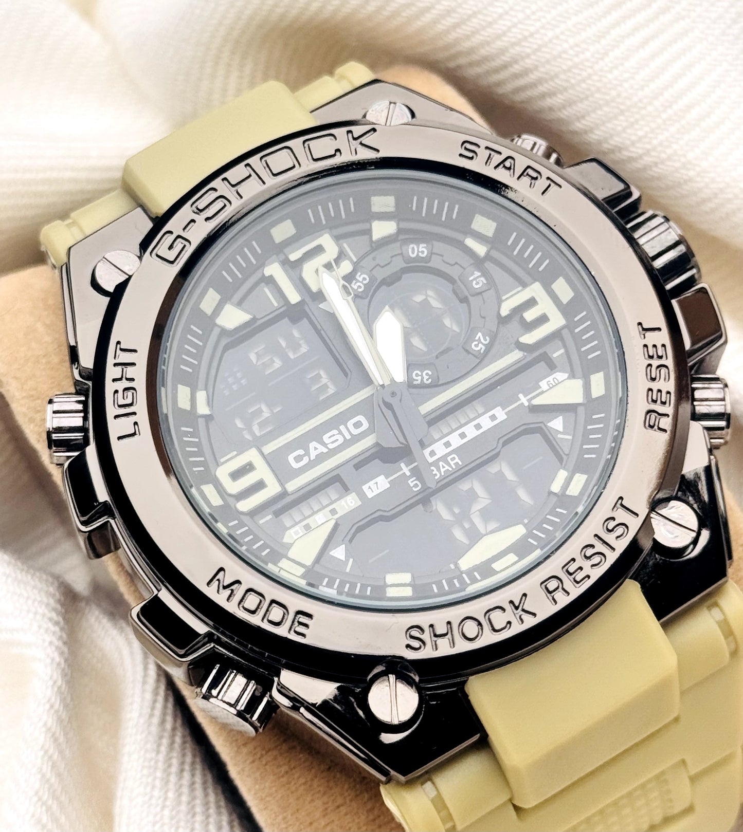 G-Shock - GSTW-300 Metal-Body Beige Sports Watch