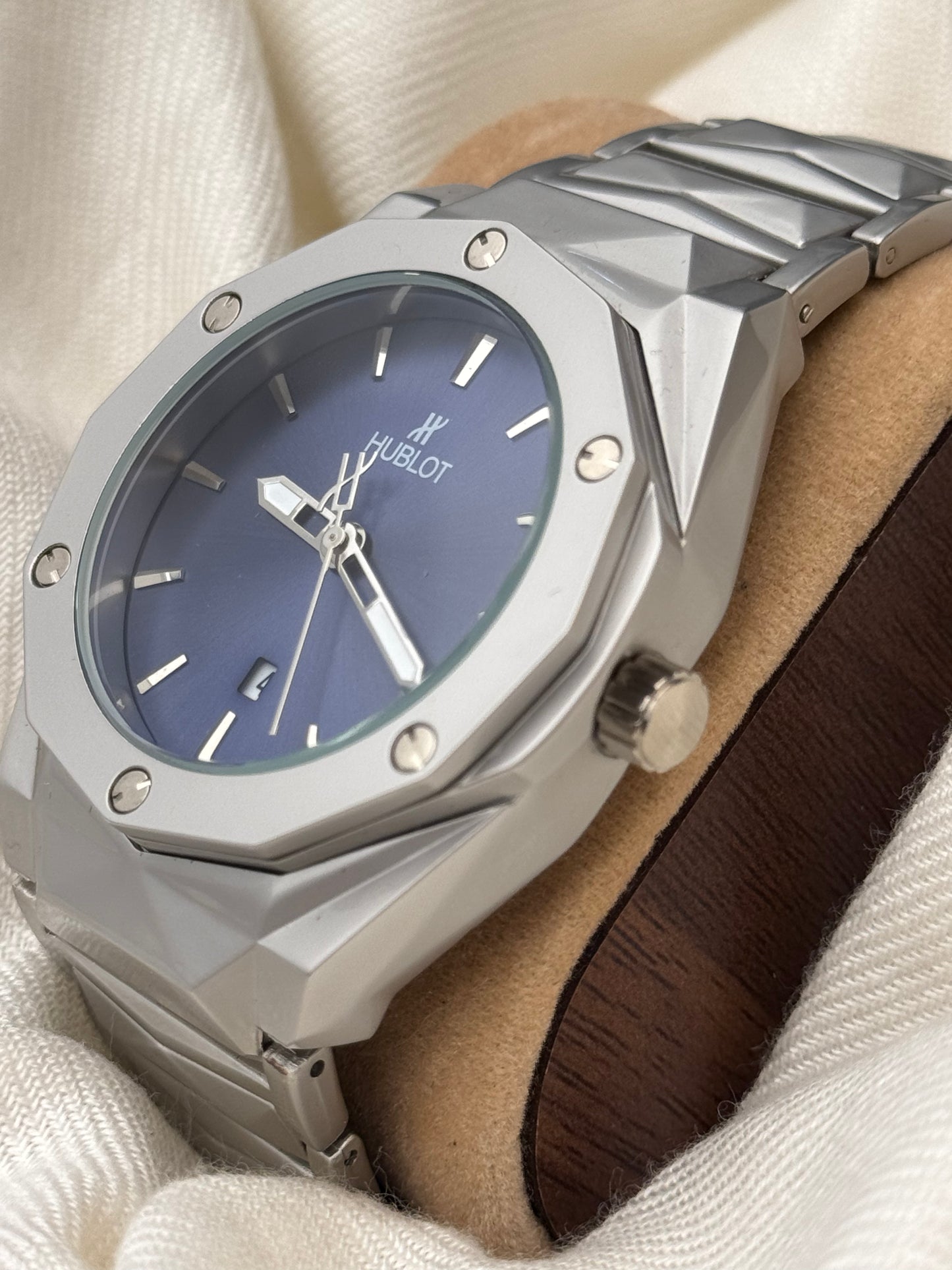 HUB Classic Fusion Silver with Blue Dial